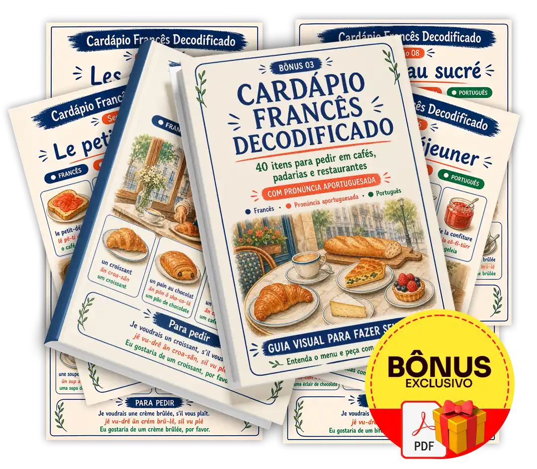 Mockup do bônus 3 — Cardápio Francês Decodificado